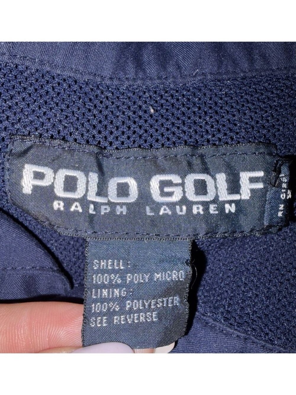 Vtg POLO GOLF by Ralph Lauren Golf Pullover Men’s Blue Windbreaker Pockets Sz XL - Picture 5 of 7